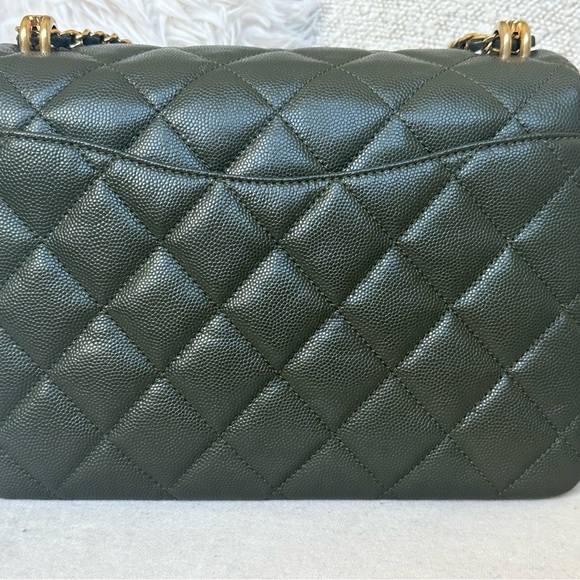 RARE SOLD OUT 🔥 Chanel Coco First Caviar Quilted Khaki Flap Bag - Picture 5 of 11